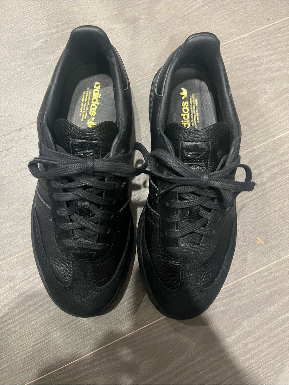 Adidas Black Low-Top Leather Sneakers